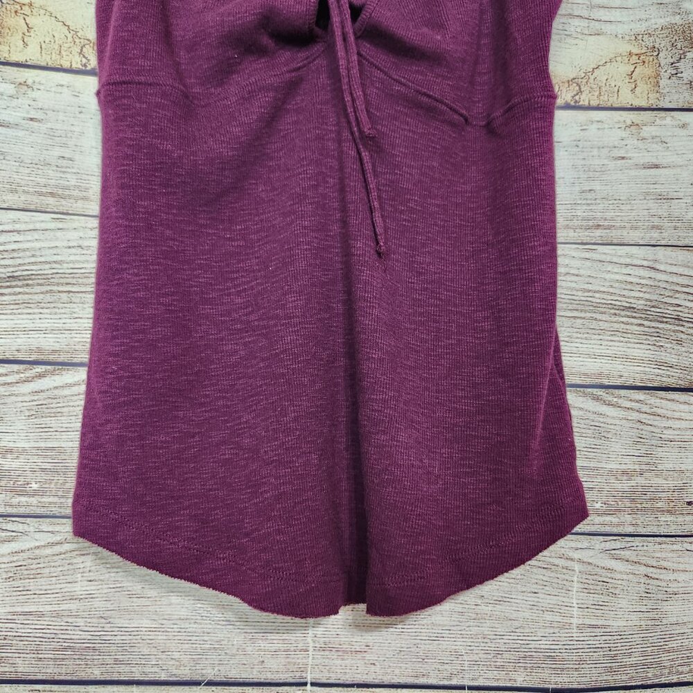 Free People Emmy Lou Ribbed Tank Top Lace Up Tie Front Purple Wine Size S/P - Picture 3 of 15